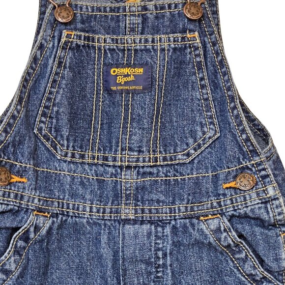 Oshkosh Bgosh Denim Overalls 18 Months Boys Vestbak Adjustable Straps Cotton Cla - Picture 3 of 8